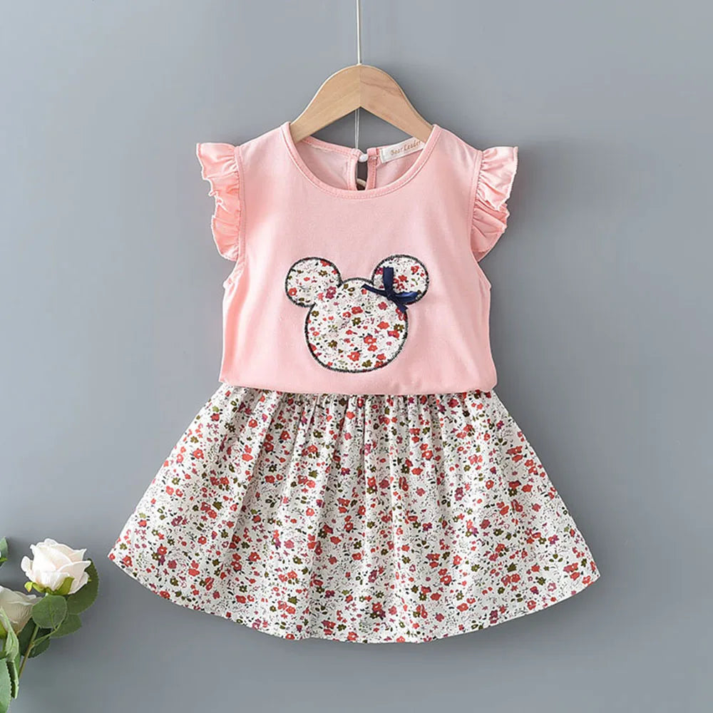Melario Bebê Meninas Roupas de Verão Manga Voadora Tops Brancos com Shorts Xadrez Duas Peças Conjunto de Roupas Casuais para Meninas de 2 a 6 Anos