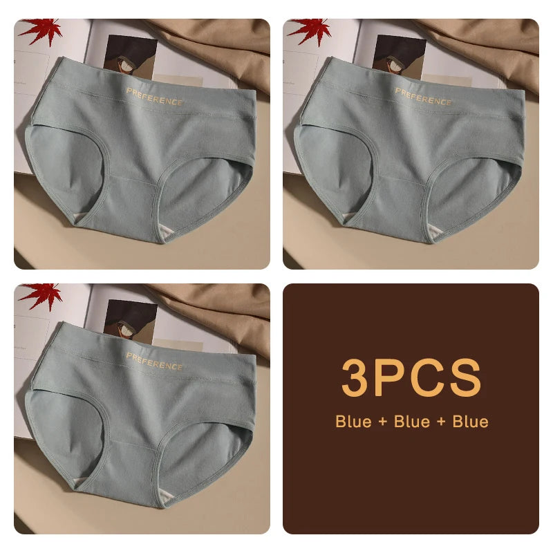 Conjunto de 3 peças de calcinhas femininas sem costura da moda, esportivas, macias, roupa íntima feminina, tamanho grande, sexy, algodão puro, íntima feminina