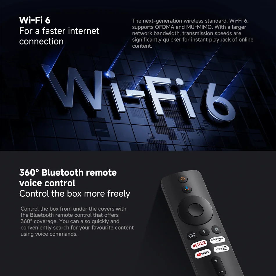 Versão global Xiaomi TV Box S 3ª geração 4K Ultra HD Bluetooth 5.2 Wifi6 32 GB ROM Google TV Google Assistant Smart Media Player