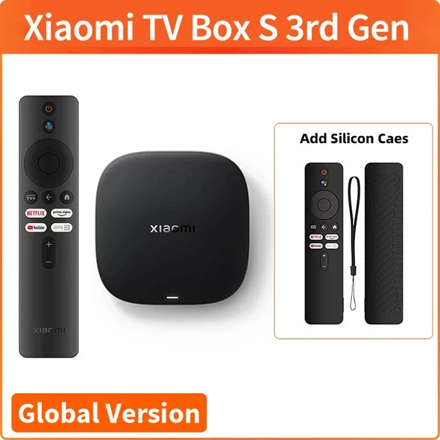 Versão global Xiaomi TV Box S 3ª geração 4K Ultra HD Bluetooth 5.2 Wifi6 32 GB ROM Google TV Google Assistant Smart Media Player