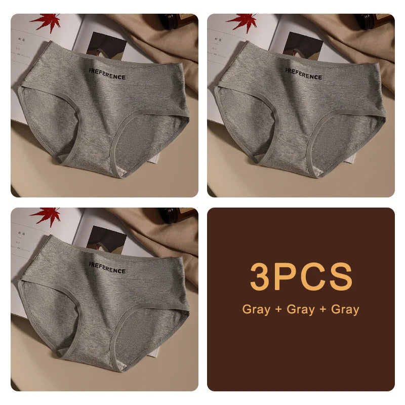 Conjunto de 3 peças de calcinhas femininas sem costura da moda, esportivas, macias, roupa íntima feminina, tamanho grande, sexy, algodão puro, íntima feminina