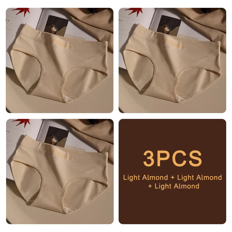Conjunto de 3 peças de calcinhas femininas sem costura da moda, esportivas, macias, roupa íntima feminina, tamanho grande, sexy, algodão puro, íntima feminina