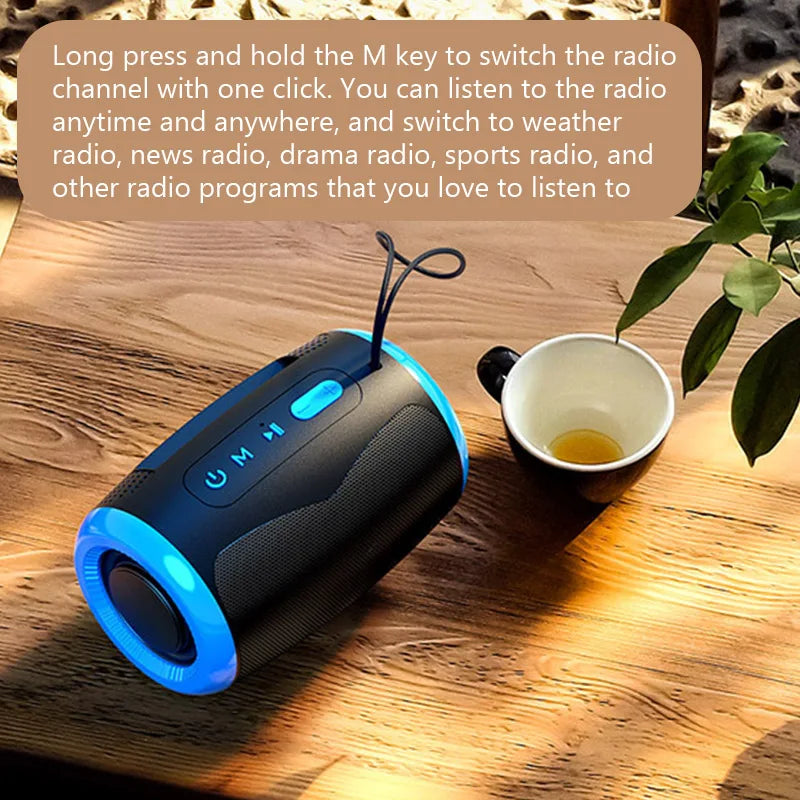 # TSN-1 Alto-falante portátil sem fio Bluetooth com modos FM/SD/USB/Aux estéreo 5.3 à prova d'água para som de alta fidelidade ao ar livre