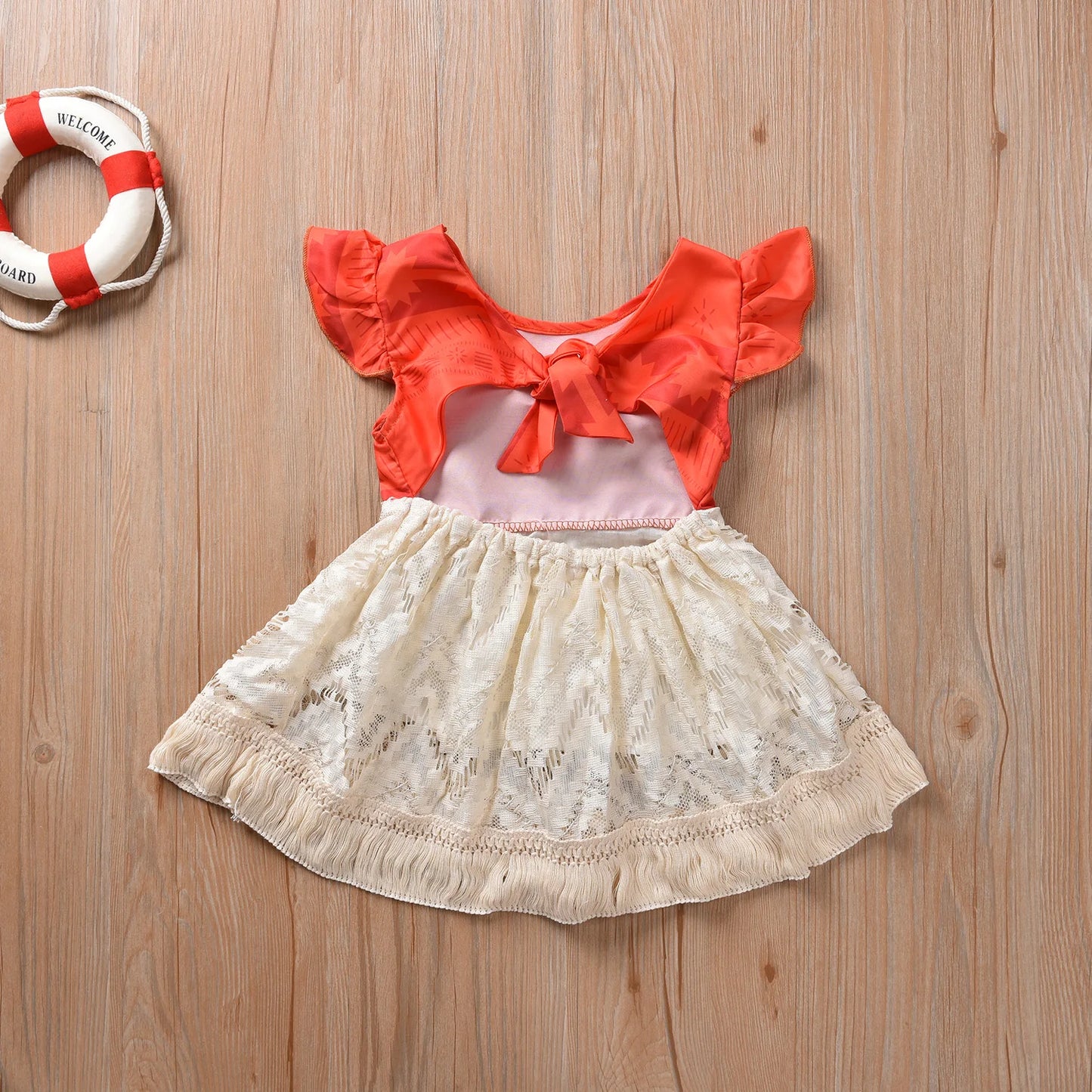 Fantasia infantil para bebês meninas Moana Polinésia Princesa Fantasia Irmã Combinando Renda Patchwork Semana do Livro Fantasia Vestido de Verão