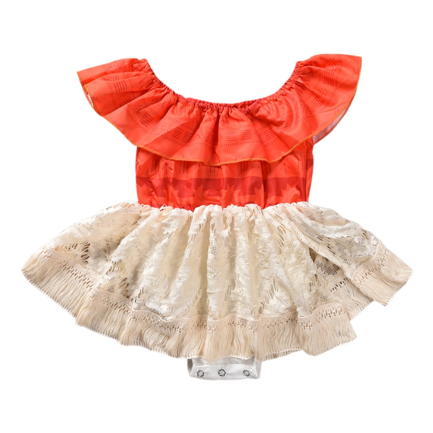 Fantasia infantil para bebês meninas Moana Polinésia Princesa Fantasia Irmã Combinando Renda Patchwork Semana do Livro Fantasia Vestido de Verão