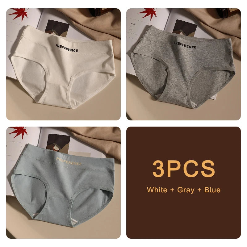 Conjunto de 3 peças de calcinhas femininas sem costura da moda, esportivas, macias, roupa íntima feminina, tamanho grande, sexy, algodão puro, íntima feminina