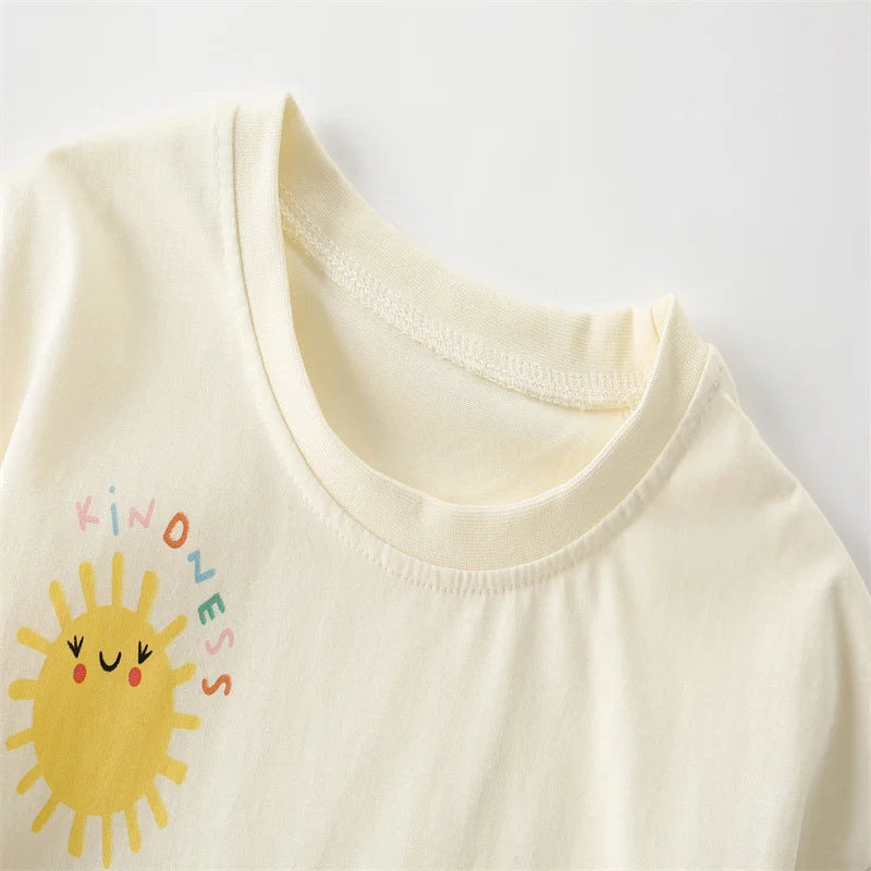 Jumping Meters 3-8T Flores Crianças Camisetas Mais Vendidas Algodão Verão Meninas Camisetas Roupas de Bebê Camisetas Infantis Tops