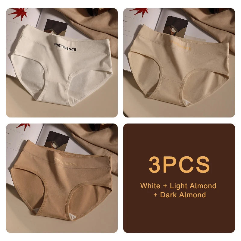 Conjunto de 3 peças de calcinhas femininas sem costura da moda, esportivas, macias, roupa íntima feminina, tamanho grande, sexy, algodão puro, íntima feminina