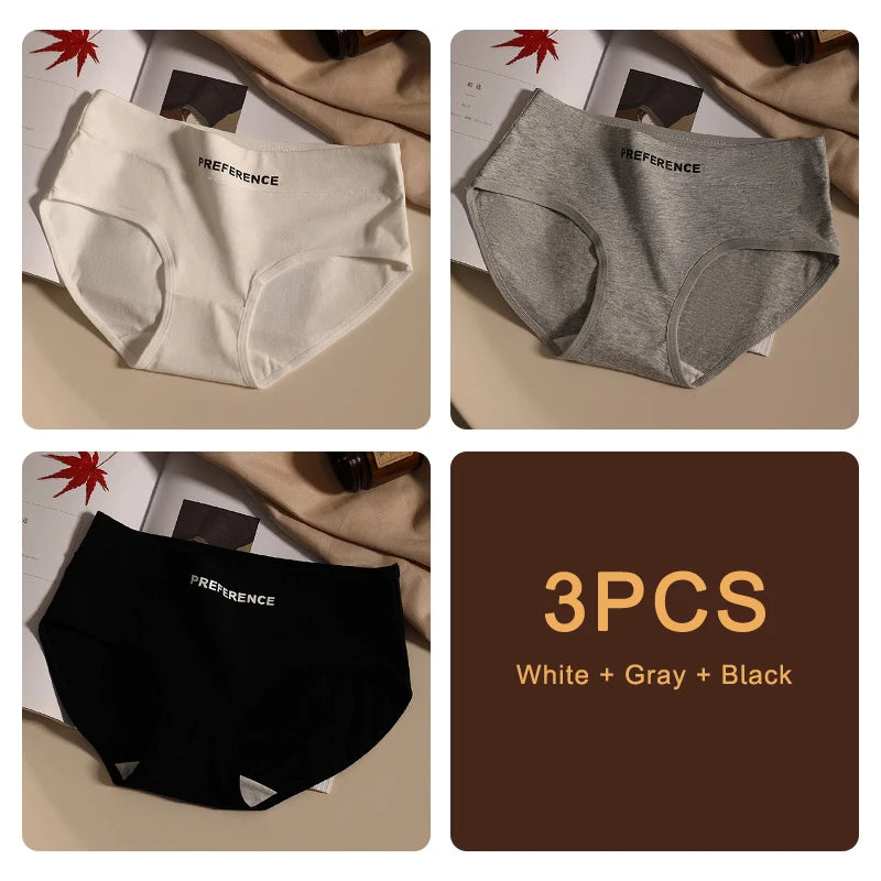 Conjunto de 3 peças de calcinhas femininas sem costura da moda, esportivas, macias, roupa íntima feminina, tamanho grande, sexy, algodão puro, íntima feminina